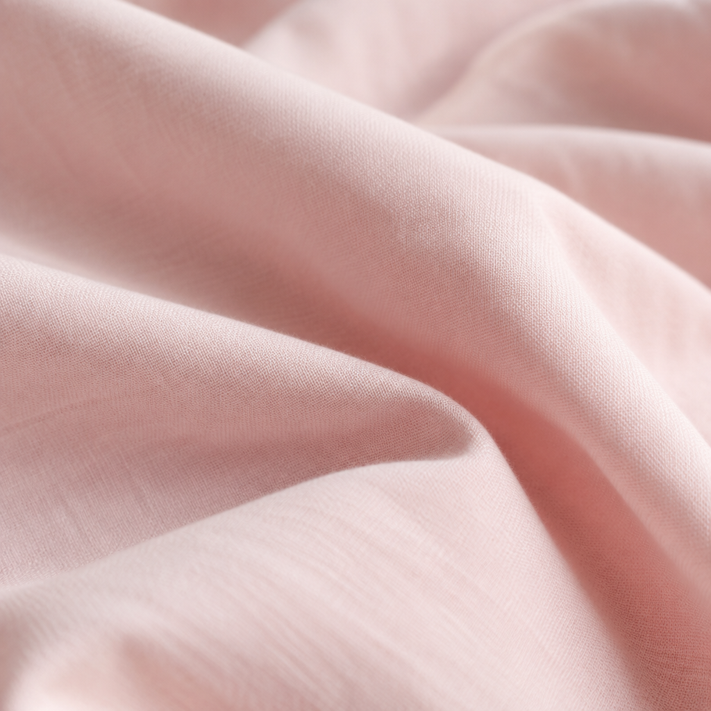 Close-up of the pale pink pure cotton sleepwear fabric