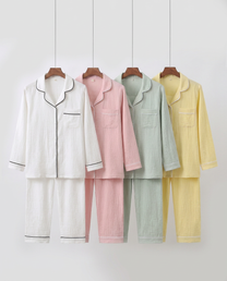 Lara Long-Sleeve Muslin Pajama Set