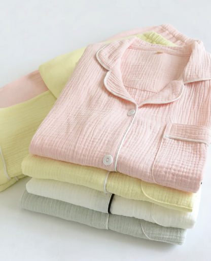 Lara Long-Sleeve Muslin Pajama Set