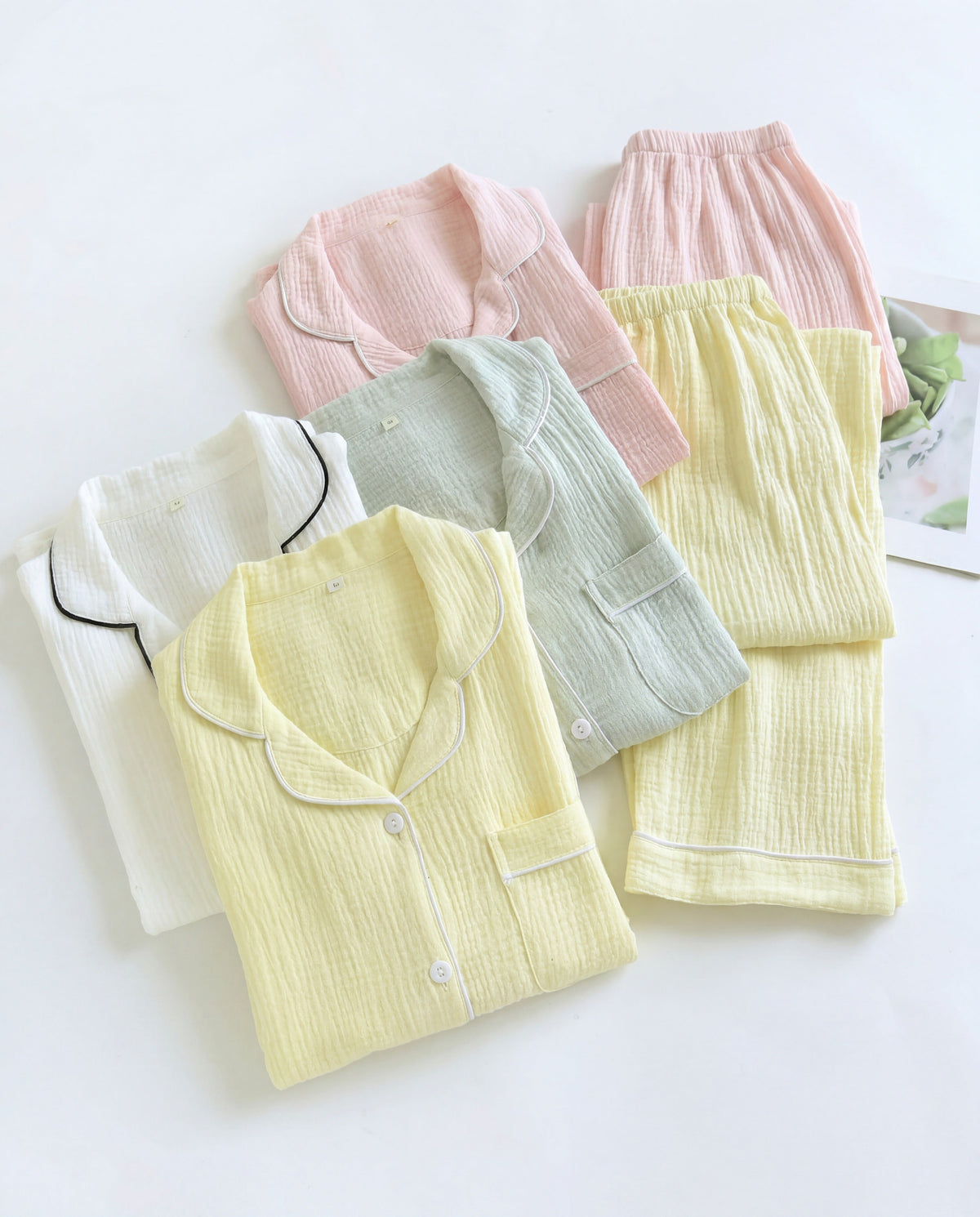 Lara Long-Sleeve Muslin Pajama Set