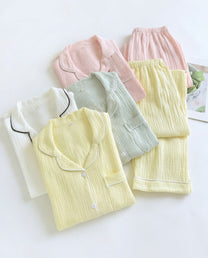 Lara Long-Sleeve Muslin Pajama Set