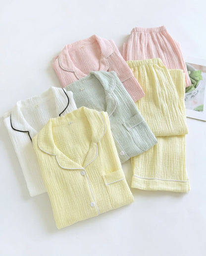 Lara Long-Sleeve Muslin Pajama Set