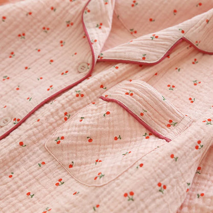 Cherry Muslin Pajama Set