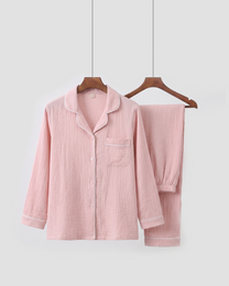 Lara Long-Sleeve Muslin Pajama Set
