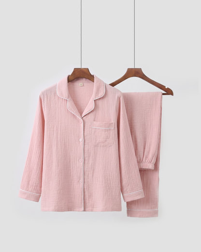 Lara Long-Sleeve Muslin Pajama Set