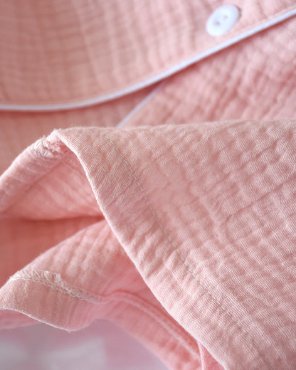 Lara Long-Sleeve Muslin Pajama Set