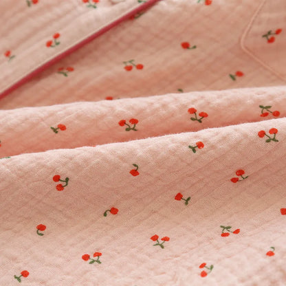 Cherry Muslin Pajama Set
