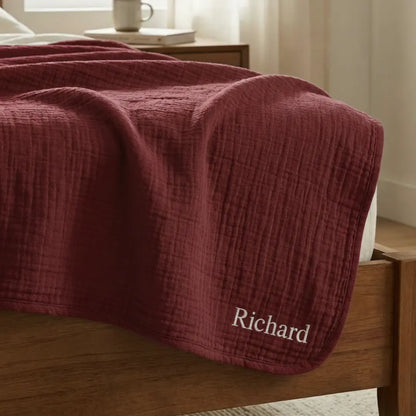 The Boreal Monogrammed Muslin Blanket