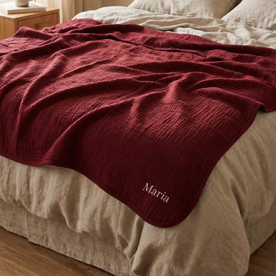The Boreal Monogrammed Muslin Blanket