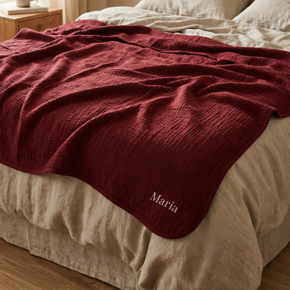 The Boreal Monogrammed Muslin Blanket