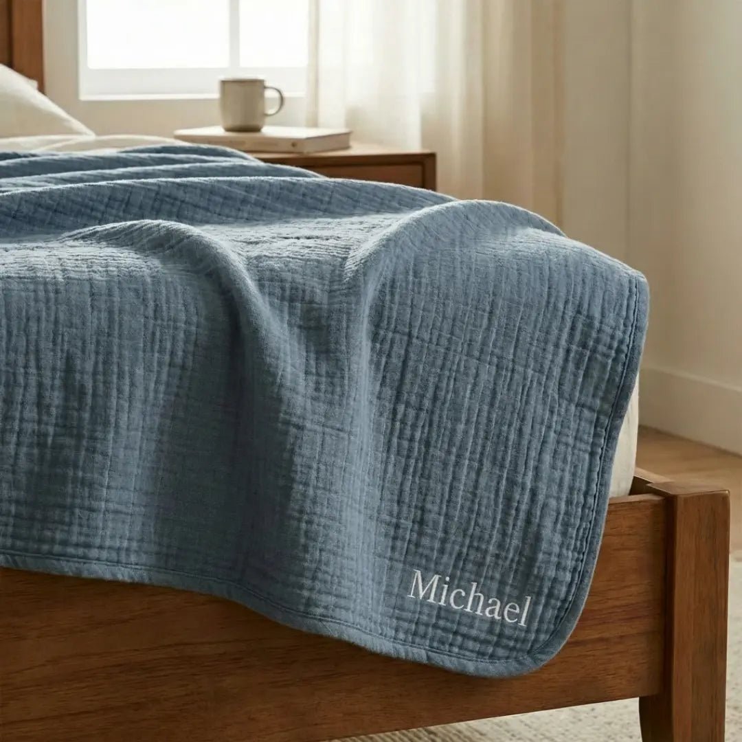 The Boreal Monogrammed Muslin Blanket
