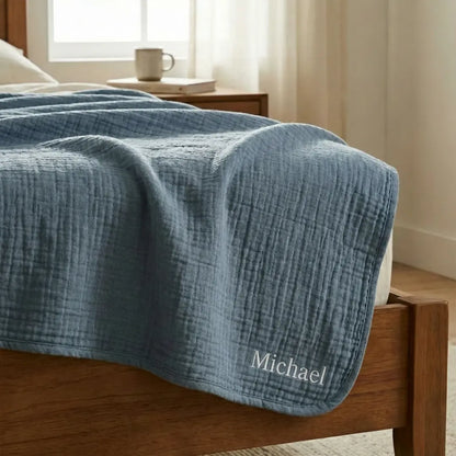 The Boreal Monogrammed Muslin Blanket