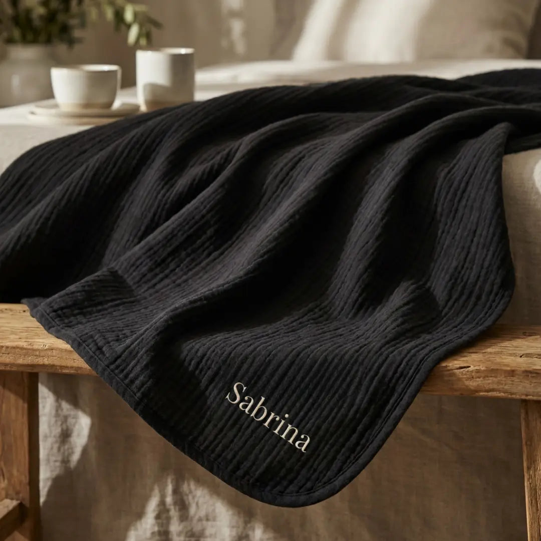 The Boreal Monogrammed Muslin Blanket