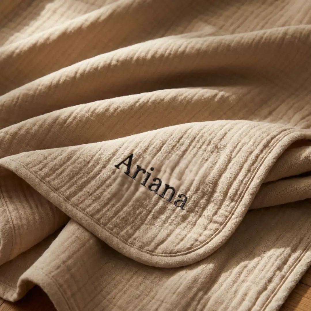 The Boreal Monogrammed Muslin Blanket