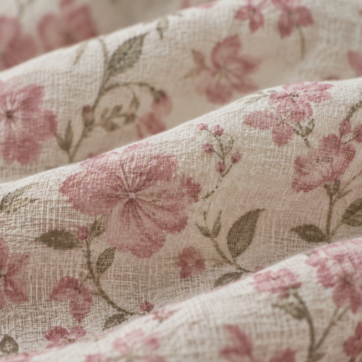 Close-up of the layered cotton muslin used for Flora Muslin Pajama Set