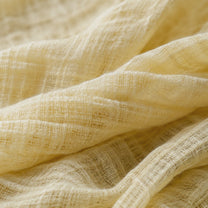 Close-up of the layered cotton muslin used for Lara Long-Sleeve Muslin Pajama Set
