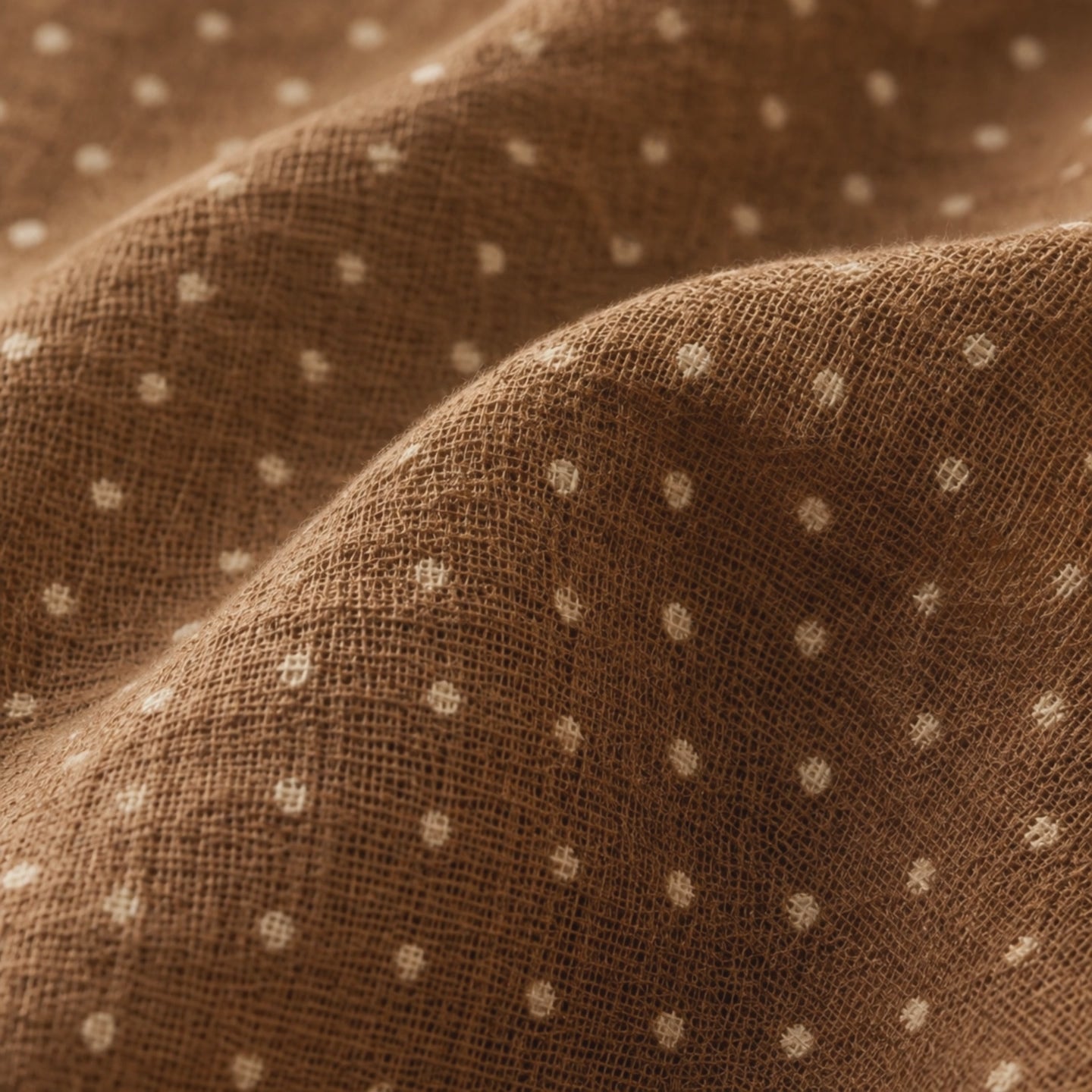Close-up of the layered cotton muslin used for Muslin Dot Pajama Set