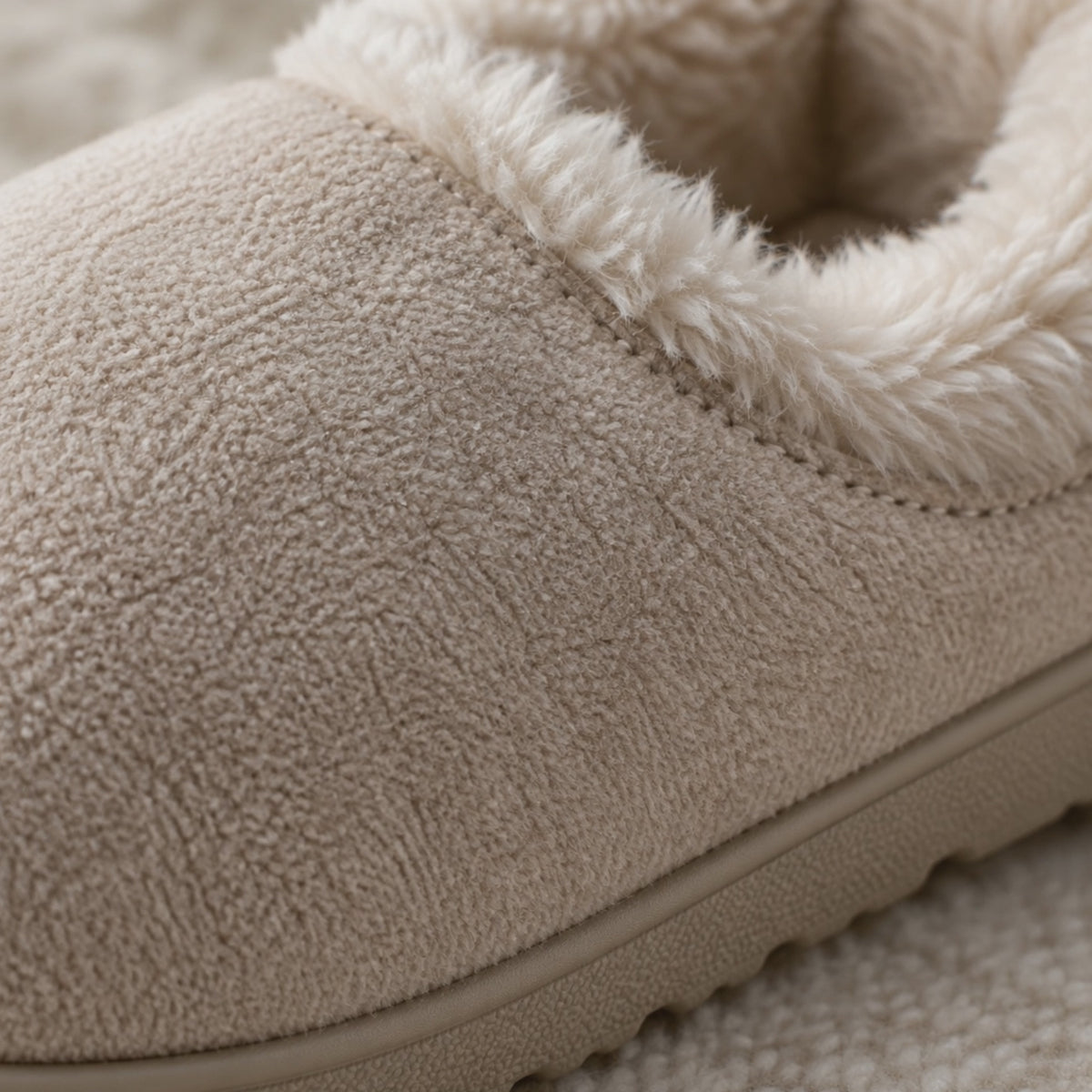 Close-up of the deep plush pile used for Cocoon Slippers