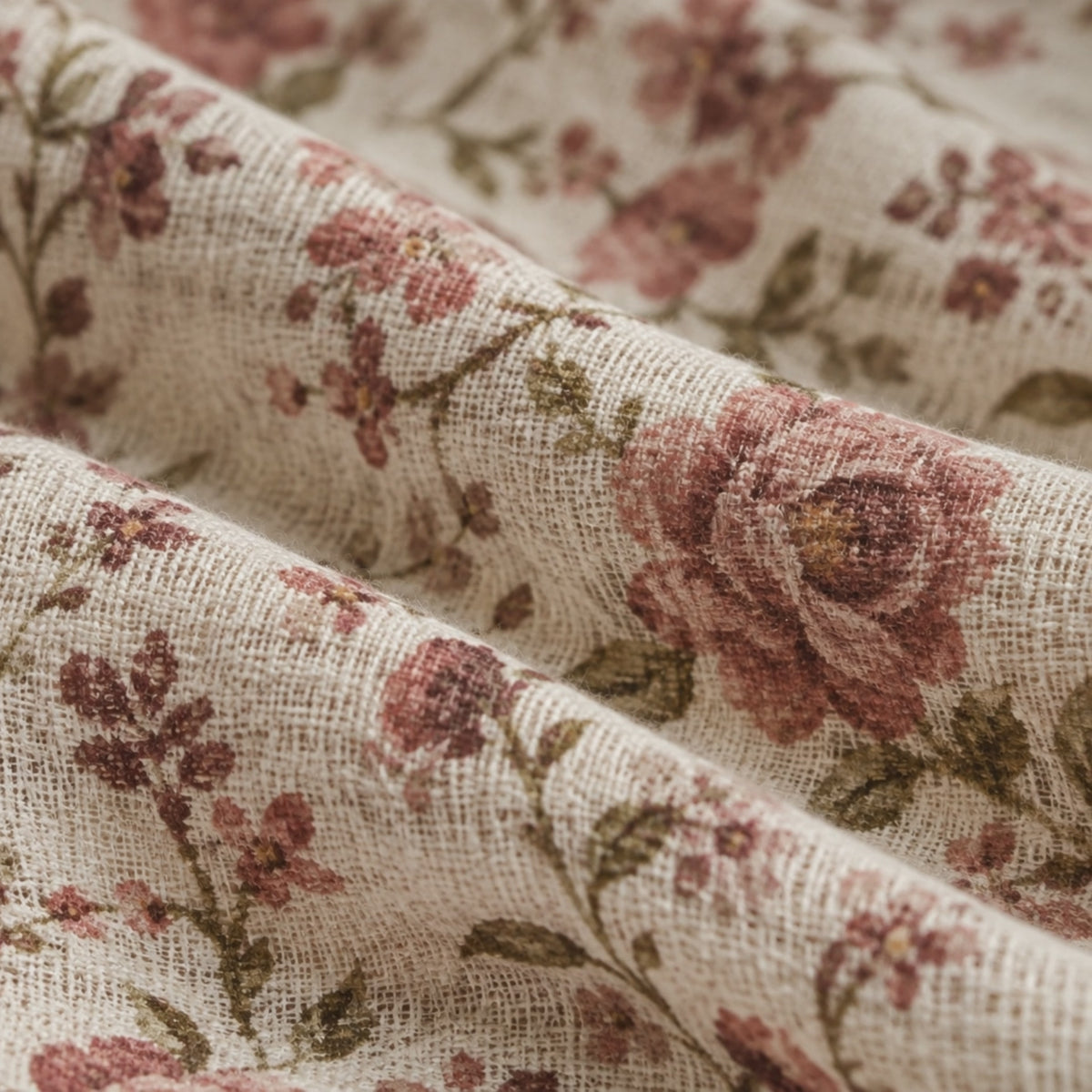 Close-up of the layered cotton muslin used for Heirloom Bloom Pajama Set