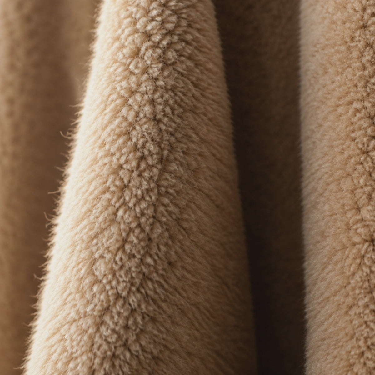 Close-up of the brushed fleece pile used for The Boreal Drape Shawl